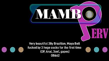 Very beautiful 20y Brazilian, Maya Bell fucked by 3 huge cocks for the first time (DP, Anal, 3on1, gapes, dirty talk, ATM) OB661