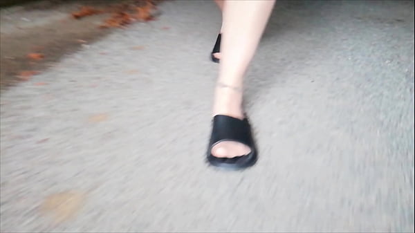 Nylon feet take a walk in nature