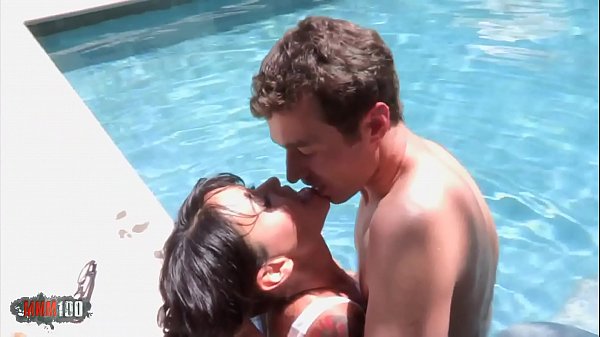 Sliding his huge cock into her hairy pussy soaked in desire
