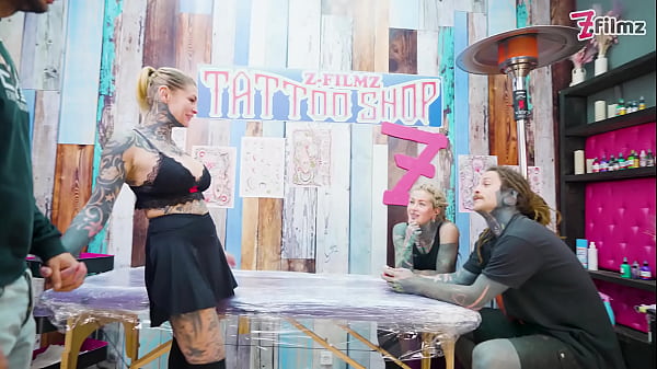 Big Dicks with Couple Inked Foursome Merry Gets Tatted