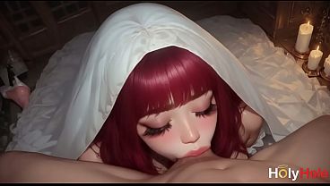 The sweet, shy nun impaled herself on my cock with such pleasure - even she hadn't expected it! Her pussy took in all my cum![AI]