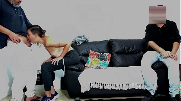 Stepfather fucks his daughter-in-law in front o...