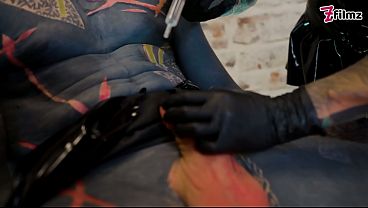 Three Cruel Latex Goddesses Destroy Tattooed Slave with Deep Sounding & Urethral Fingering