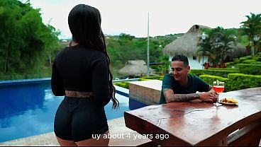 Beautiful brunette with a big ass gets fucked by a big dick customer and gets filled