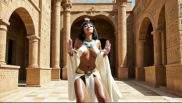 Cleopatra Commands her Slaves to Serve the Queen and Pleasure Her (AI)
