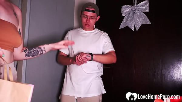 He Delivers Food, I Deliver My Wet Pussy to His Cock