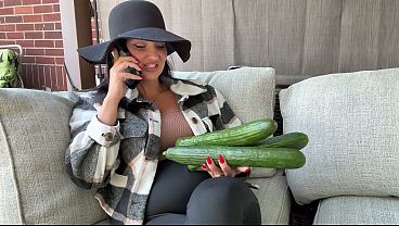 Desperate Housewife Finds Herself Aroused When She Finds 12in Cucumbers in Her Garden