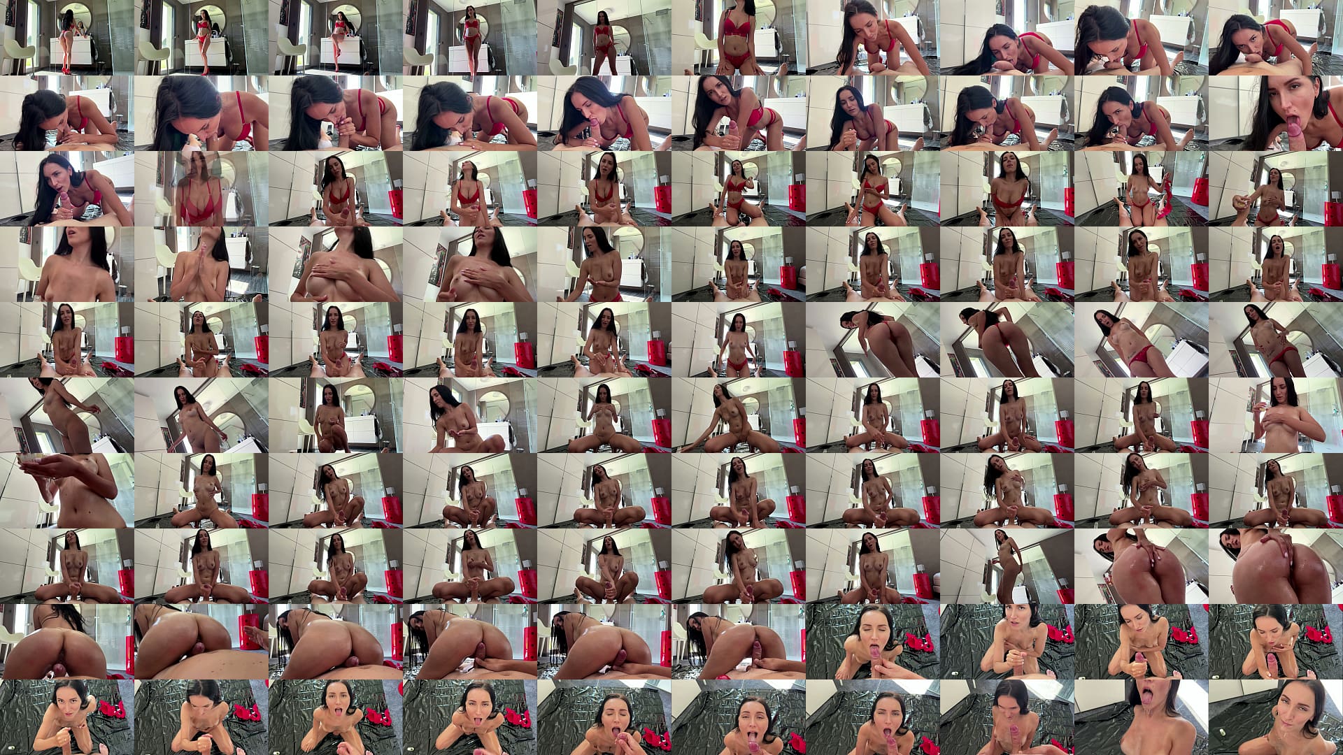 Hot MILF jerks off ans sucks big cock in oil 预览图