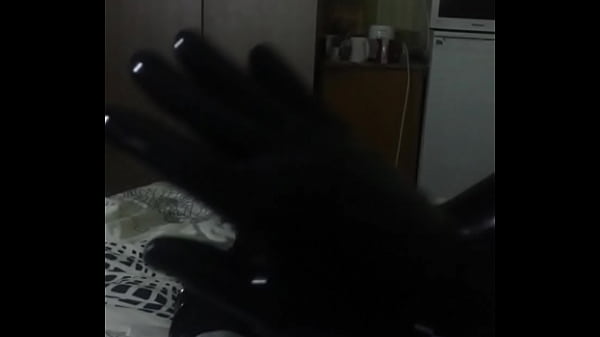 My first time ever wearing latex (stockings   gloves) 32 sec