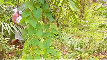 Wild Hardcore Sex In The Bush With Ebony MILF BBW stepmother