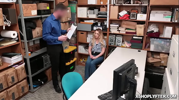 Blonde teen thief gets stripped and humilated by the LP Officer!