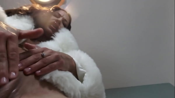 Goddess Perfecta masturbates naked in fur jacket her wet pussy close-up to cum in your face!