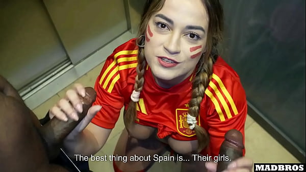 MadBros - Big Ass Spanish Supporter Fucked Anal And DP In Parking Lot After Soccer Match !!!