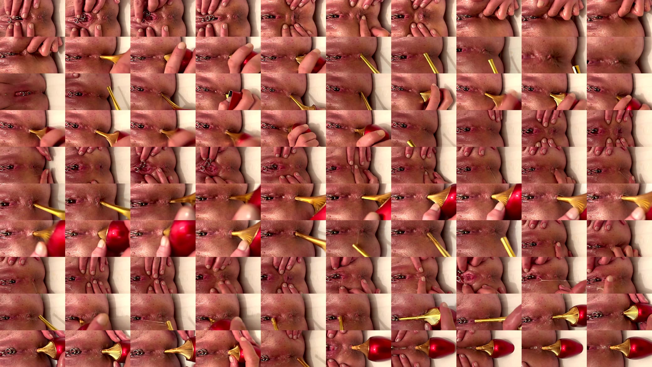 Anal Masturbate by Gold High Heels and Fingering Asshole and Juice Pussy and Ride Asshole on Heels 预览图