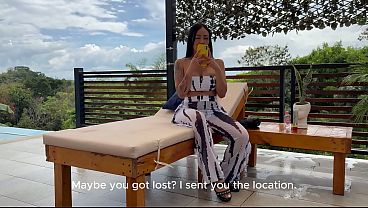 MILF masseuse has sex in public with a young guy with a huge penis; he cums in her mouth, and some exhibitionists catch them