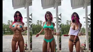 Download Video - AI Generated Fit Shemale cumshots &num;4