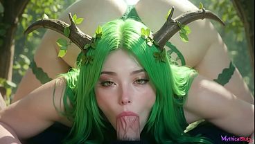 Lustful forest dryad girl is ready to open her pussy for you.[AI]