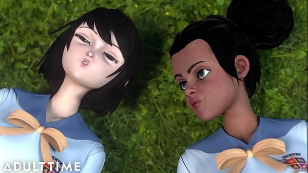 Download Video - ADULT TIME - Big Titty BFFs Practice Scissoring Together At Hentai Sex University