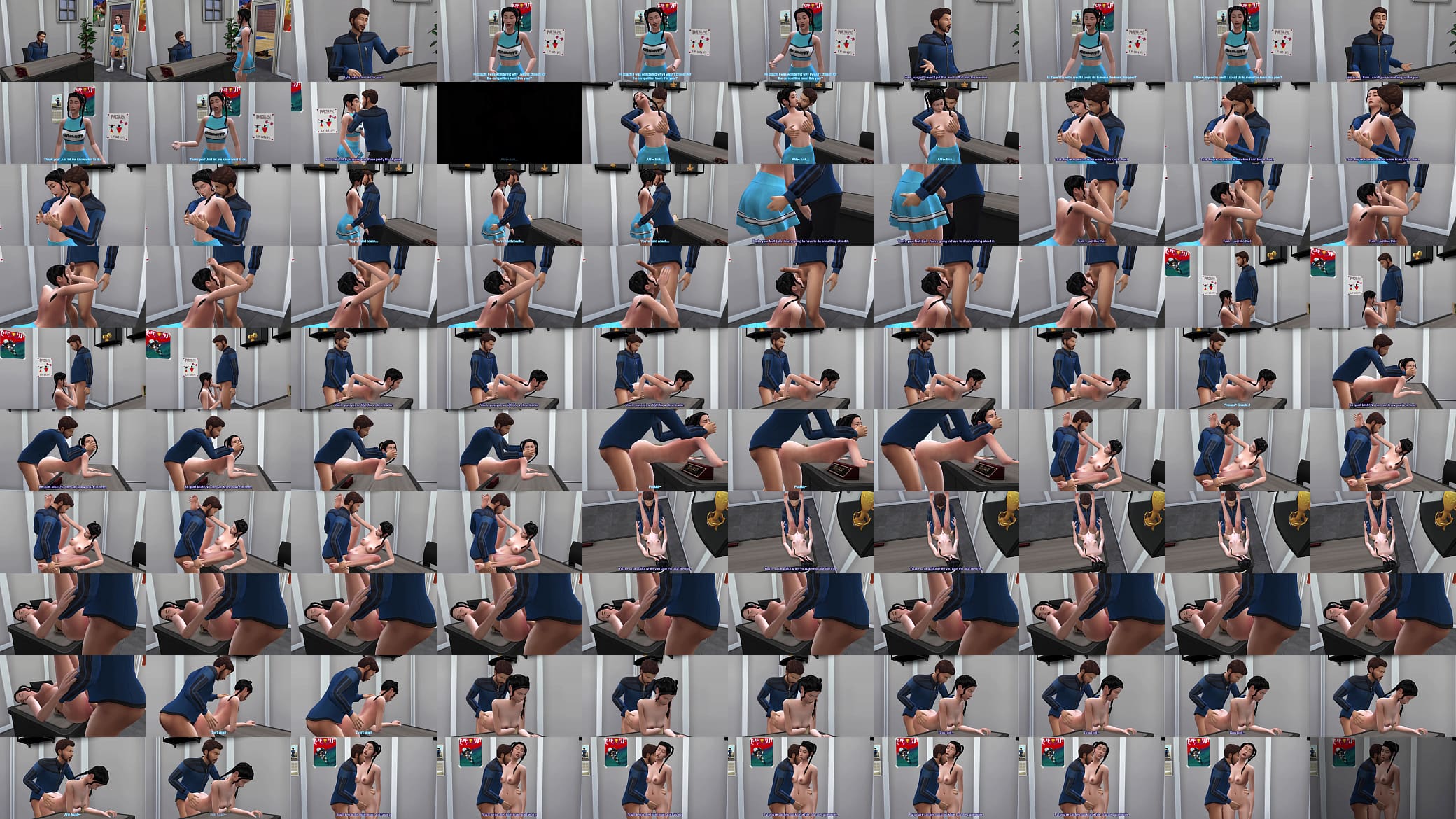 Asian Teen Cheerleader Fucks her Male Coach for a spot on the Team - Sims 4 预览图