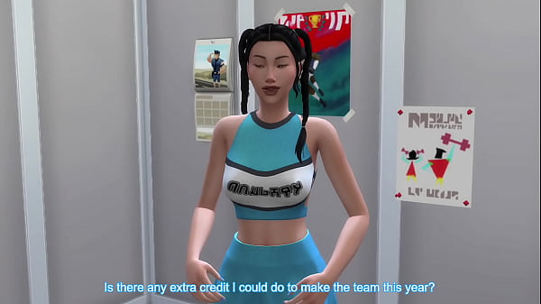 Asian Teen Cheerleader Fucks her Male Coach for a spot on the Team - Sims 4