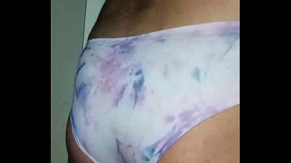 Sissy walking around in panties