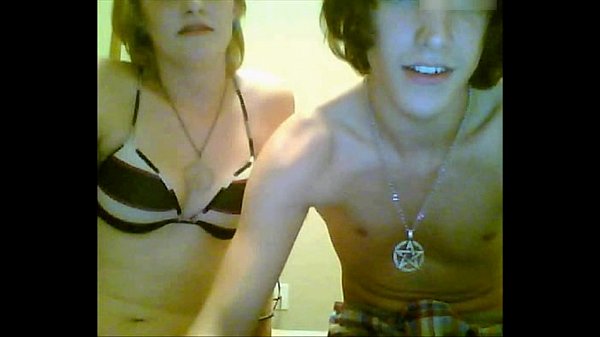 Hot girl gives her cute emo teen boyfriend a blowjob