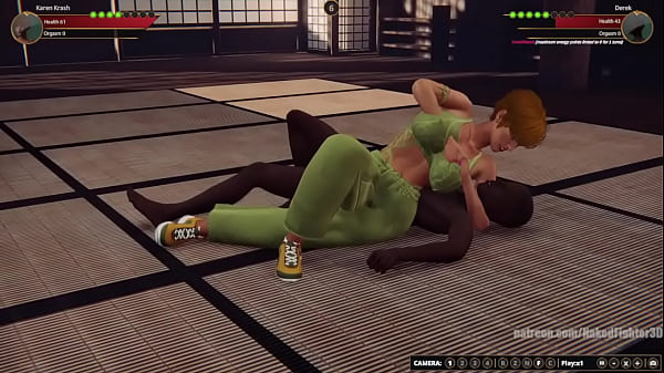 カレンクラッシュVSデレク（ネイキッドファイター3D）