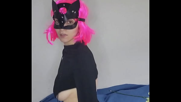 Discover my pleasure with my kitty mask and big tits