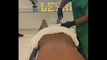 Real Amateur Uniform Roleplay: Intense Oiled Massage Therapy