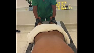Real Amateur Uniform Roleplay: Intense Oiled Massage Therapy