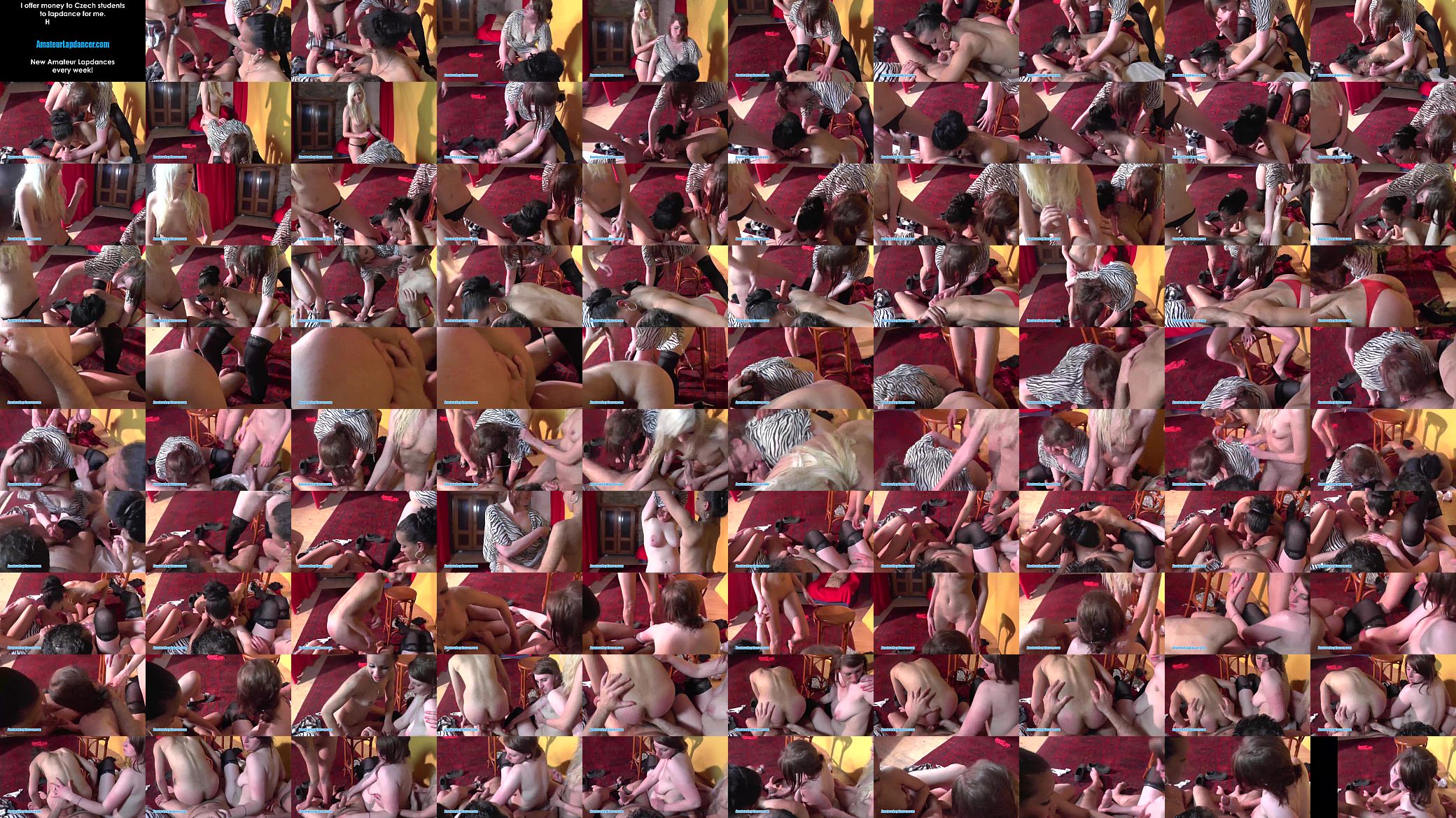 Three nasty czech teens sharing one cock in wild orgy 预览图