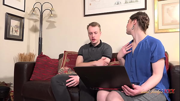 AuntJudysXXX - 40yo Step-Aunt Aurora Catches her Step-Nephew Masturbating