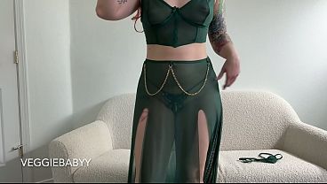 sheer, strappy, and crotchless lingerie try on - full video on Veggiebabyy Manyvids