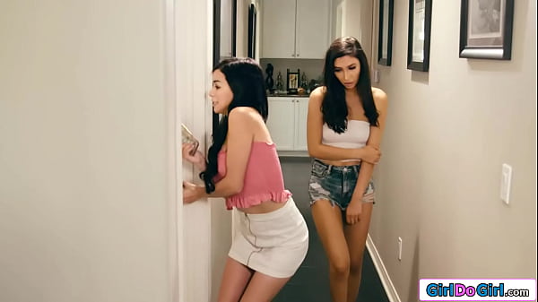 Busty latina teen masturbates her petite best f...