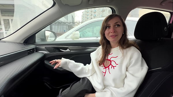 Street pickup MILF leads to hot car blowjob with mouthful of cum