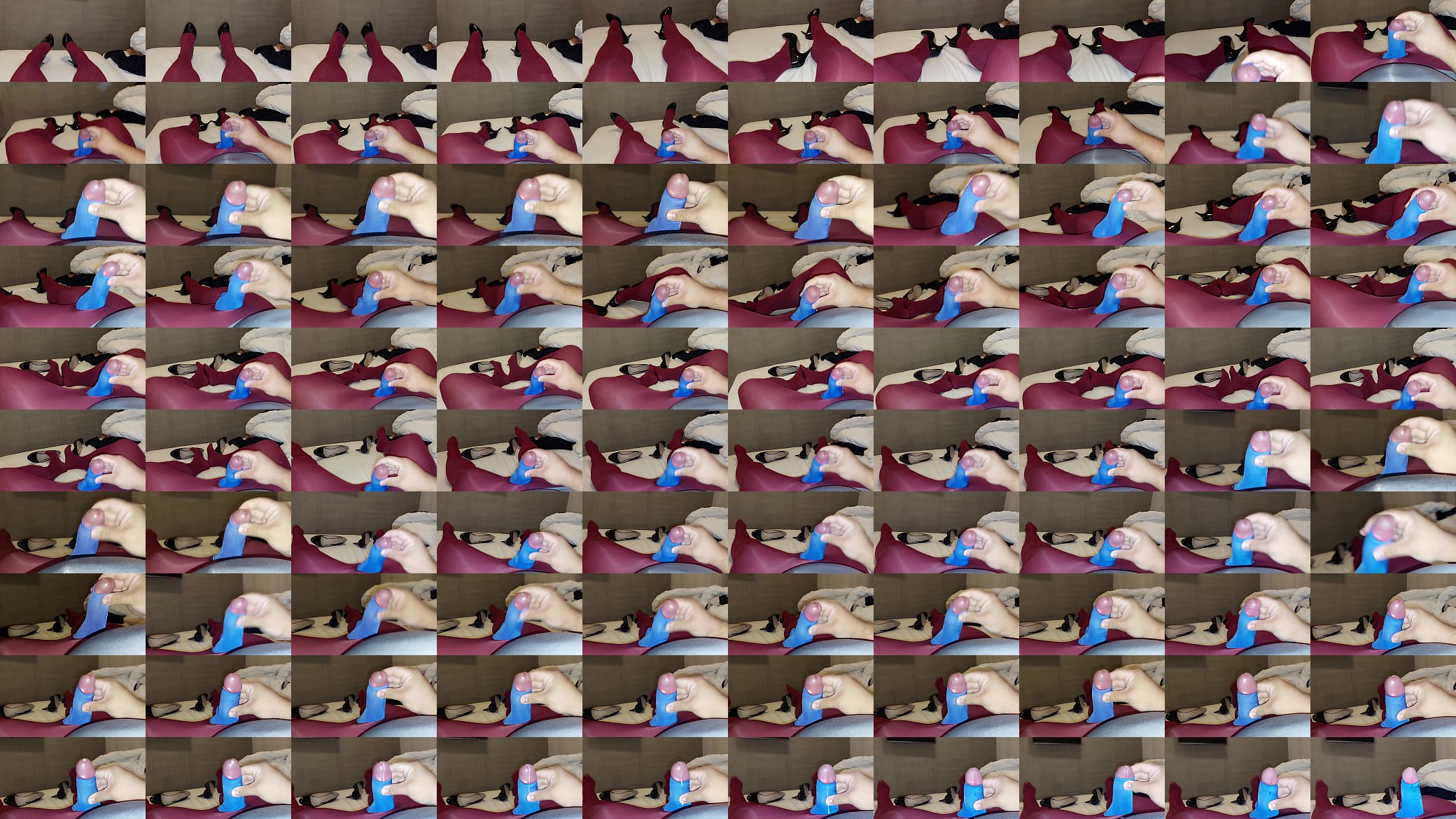 Jerking off and cumming in purple pantyhose 预览图