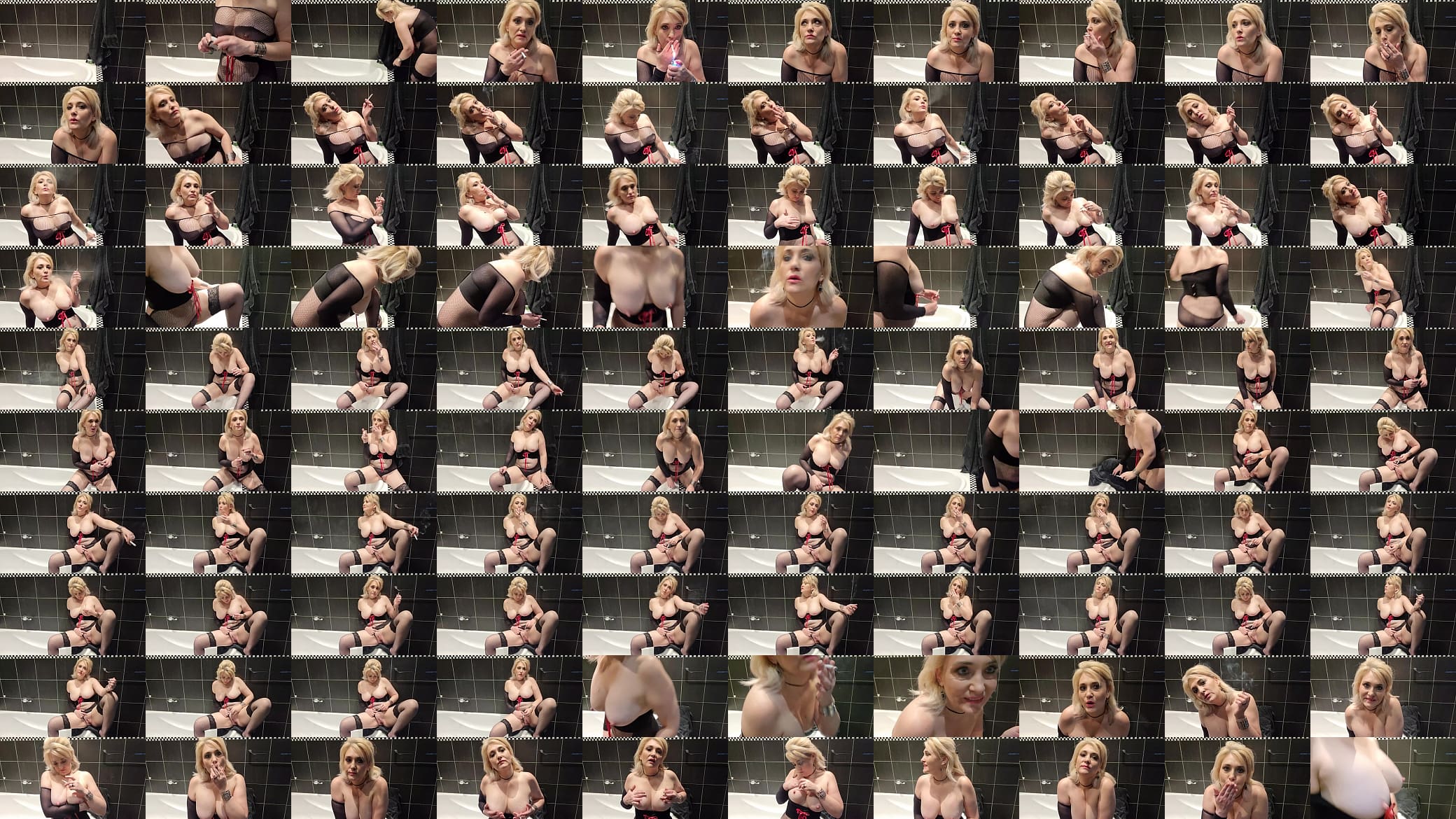 Chubby Mature Blonde Secretly in the bathroom and ashes on her big tits and pink pussy 预览图