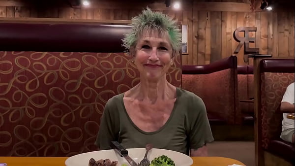 Sharing a steak and loaded baked potato with my photographer - and a little more.