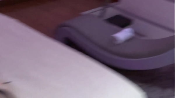 Before fucking in the motel with my boss, I masturbate watching porn to make his dick really hard