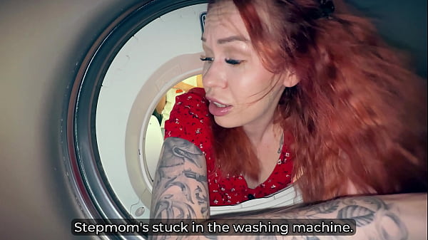 Step Son Fucks Step Mom Stuck in Washer - Hot Creampie Finish