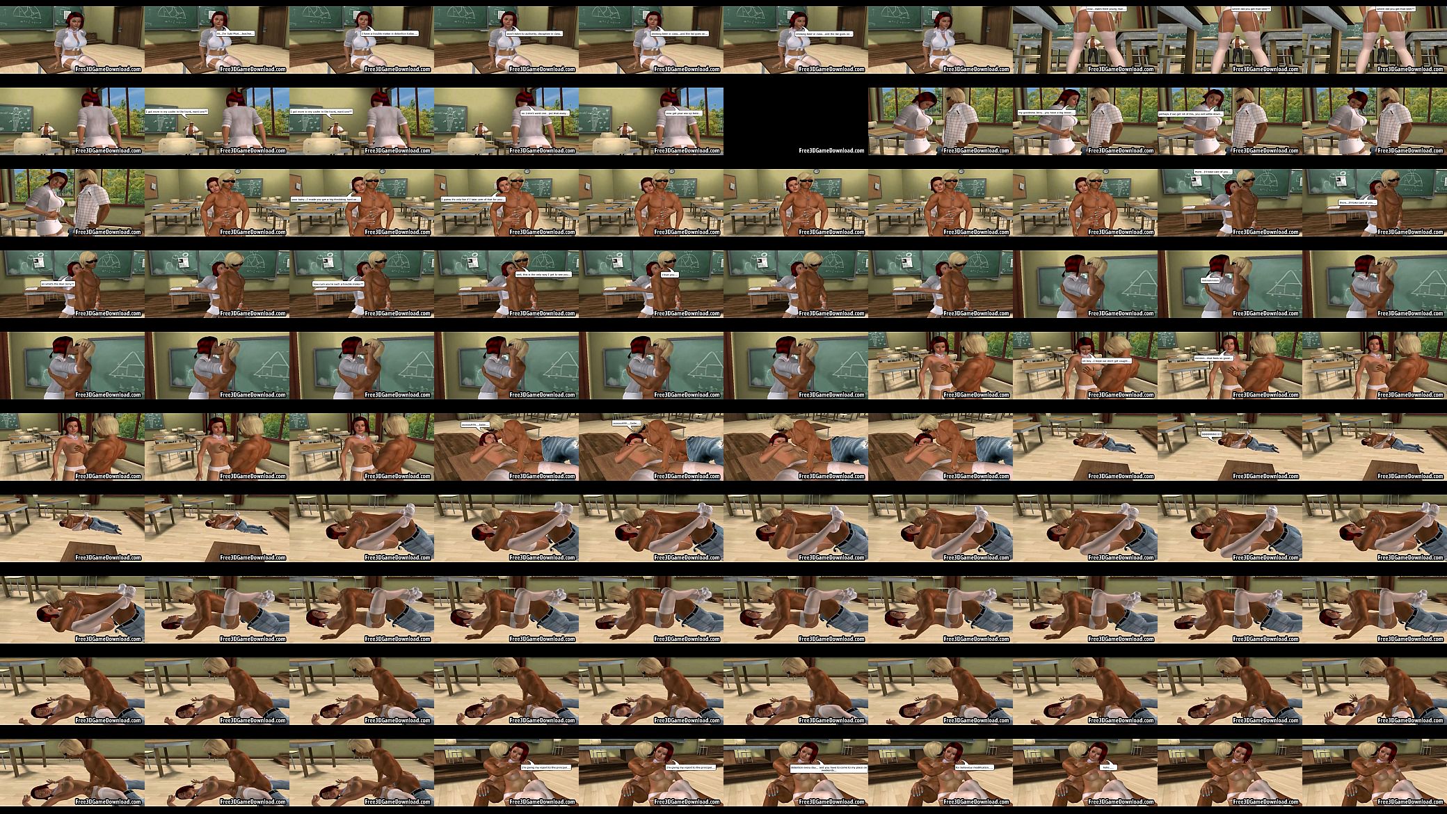 3d cartoon teacher takes advantage of her student 预览图