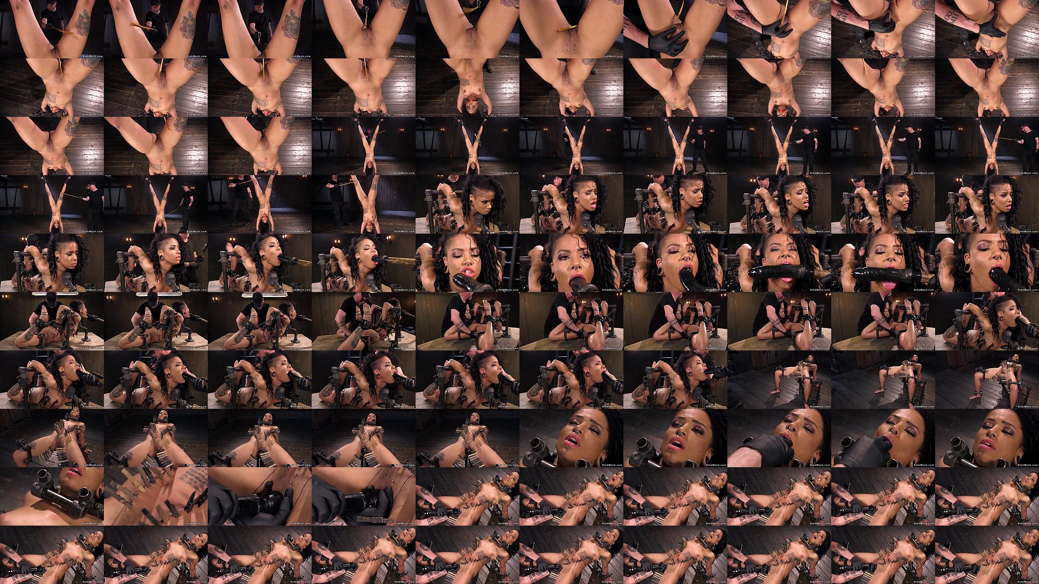 Ebony slut gets caned in suspension 预览图