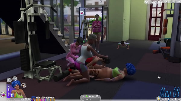 The Sims 4 - Orgy at the gym with the trans Rafaela