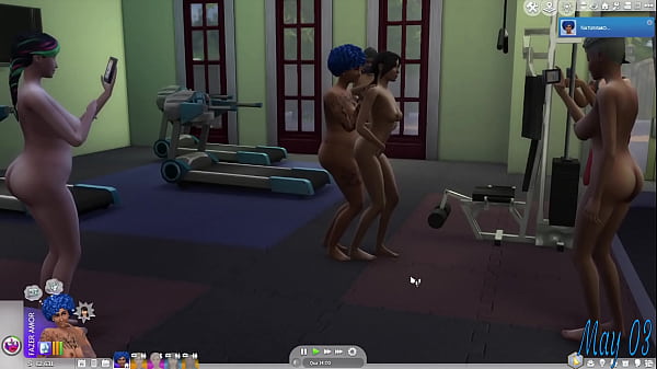 The Sims 4 - Orgy at the gym with the trans Rafaela