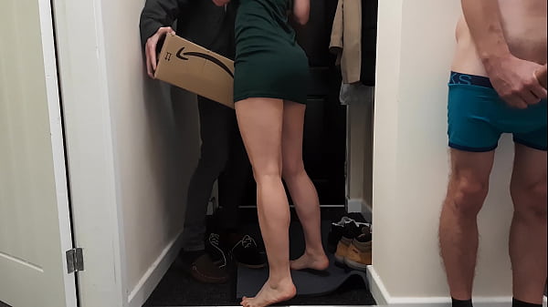 Delivery Guy Knocked on the Door as I Fucked my...