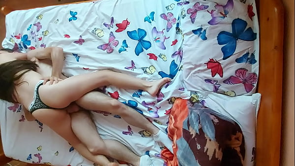 Real young couple have passionate, romantic sex...