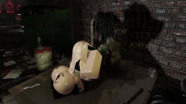 Big black guy fucks bitch in the back allyway of a nightclub