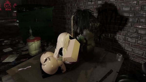 Big black guy fucks bitch in the back allyway of a nightclub