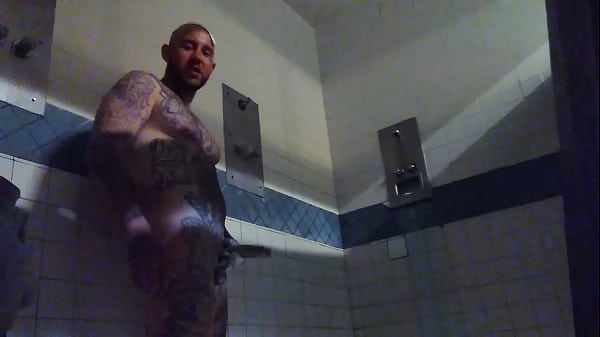 Prison masturbation, solo, wet, cumshot, big cock, white cock, tattoos, white