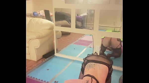 Sarah BJ Stretching In Lingerie